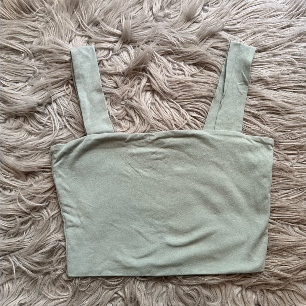 Sage Green Crop Top